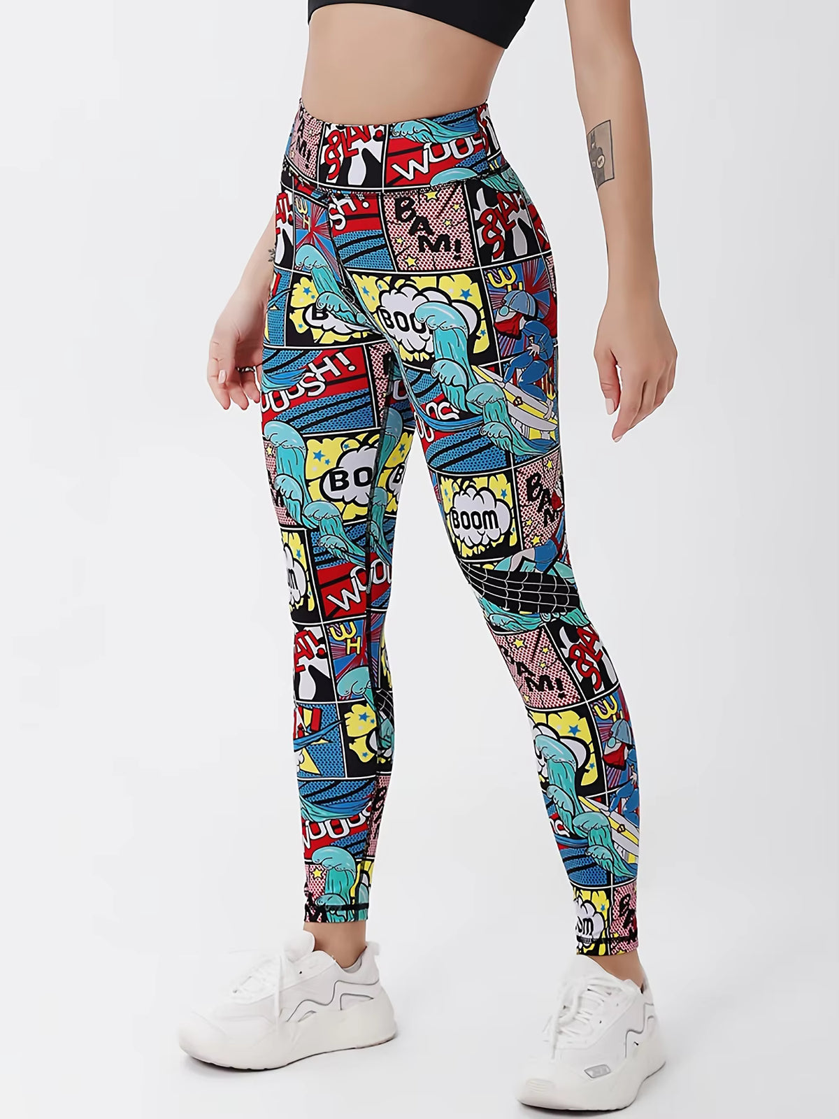 High Waist Leggings Push Up Game BOOM Cartoon Print Leggins Sport Women Running Gym Pants Energy Legging